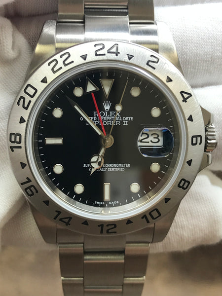 Rolex Explorer II F serial 16570 No Holes Black Dial Automatic Men's Watch