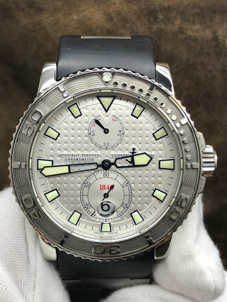 Ulysse Nardin Maxi Marine Diver 263-33 Silver (Waffle Design) Dial Automatic  Men's Watch