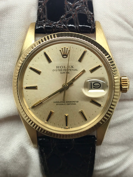 Rolex Oyster Perpetual Date 34mm 1503 Champagne Dial Automatic Watch
