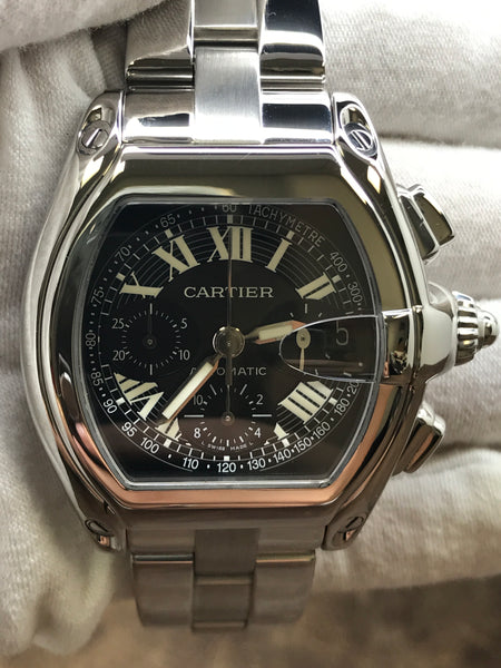 Cartier Roadster Chronograph W62020X6 Black Dial Automatic  Watch