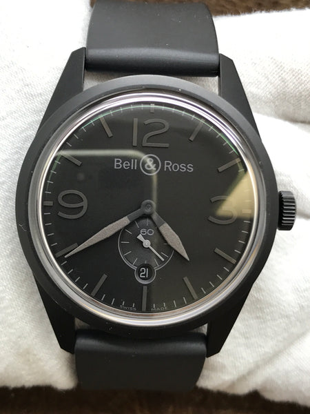 Bell & Ross Vintage PVD Phantom BR 123-95-SC Black Dial Automatic Men's Watch
