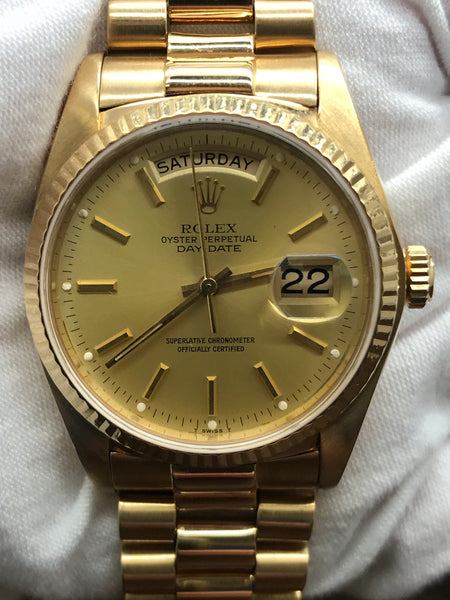 Rolex President Day Date 36mm 18038 Champagne Dial Automatic  Watch