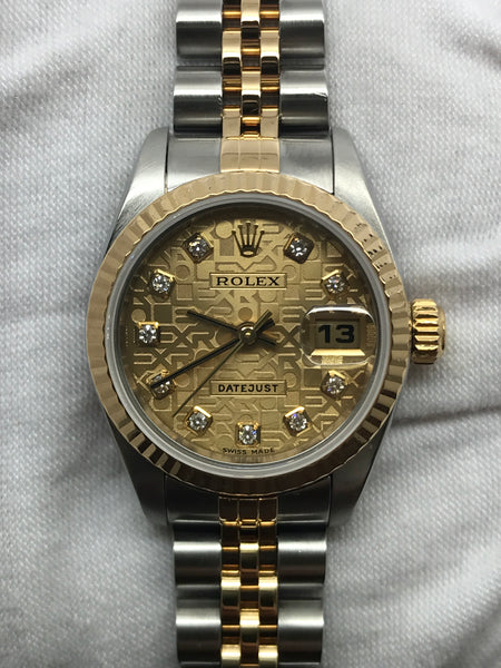 Rolex Datejust 26mm 79173 Jubilee Champagne Diamond Dial Automatic Women's Watch