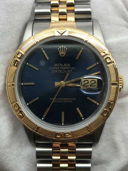 Rolex Datejust Turn-o-graph Thunderbird 16263 Blue Dial Automatic Watch