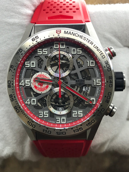 TAG Heuer Carrera Heuer 01 Manchester United CAR201M.FT6156 Grey skeleton Dial Automatic Men's Watch