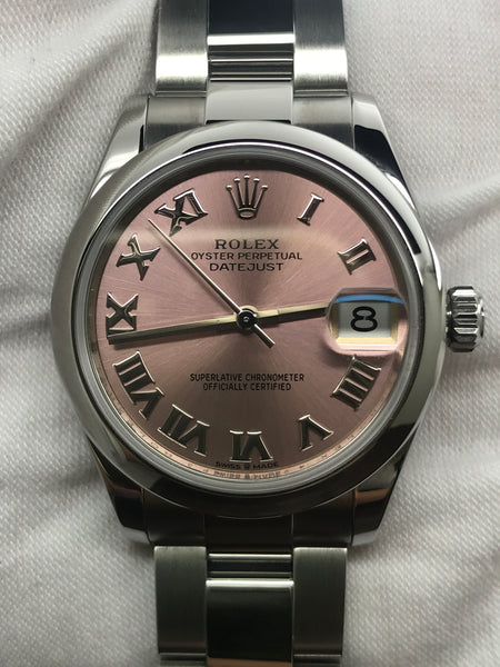 Rolex Datejust Midsize 31mm 278240 Pink Roman Dial Automatic Women's Watch