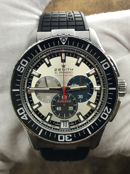Zenith El Primero Stratos Flyback 03.2062.4057 Silver Tri-Color Dial Automatic Men's Watch