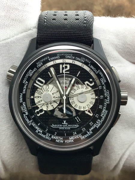 Jaeger-Lecoultre Amvox 5 Chronograph Worldtime L.E 300pcs Q193J471 Black Dial Automatic Men's Watch