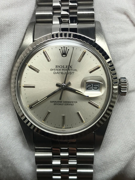 Rolex Datejust 36mm 16014 Silver Dial Automatic Watch