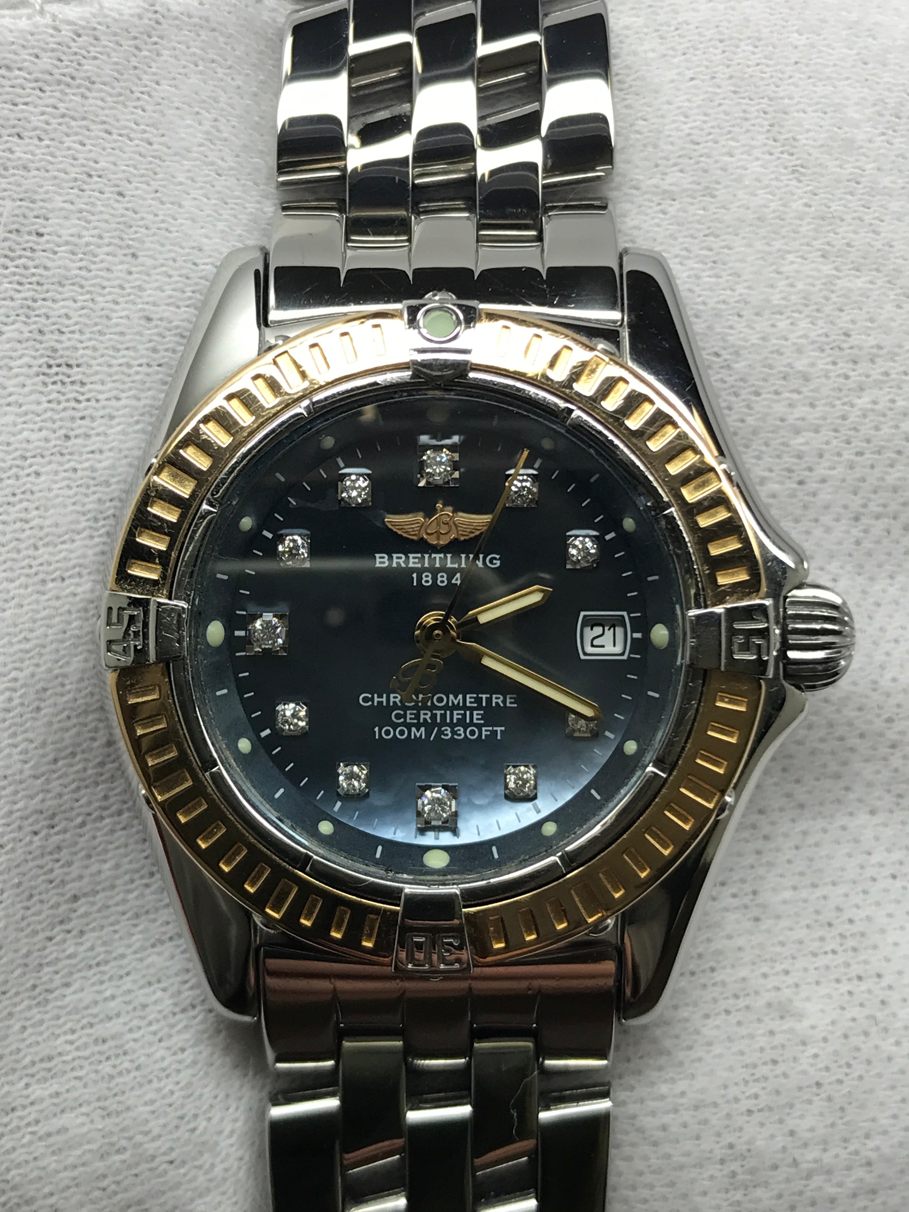 Breitling Callistino diamond D72345 Blue Diamond Dial Quartz