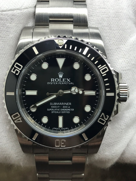 Rolex No Date Submariner 114060 Black Dial Automatic Men's Watch