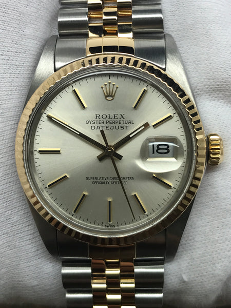 Rolex Datejust 36mm 16013 Silver Dial Automatic Watch