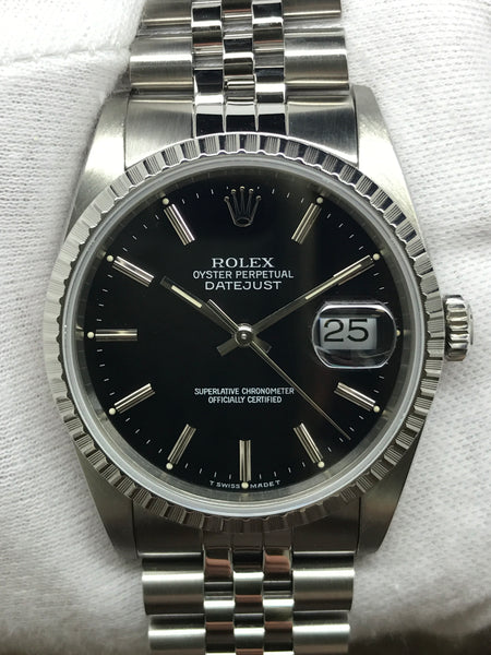 Rolex Datejust 36mm 16220 Black Dial Automatic Watch