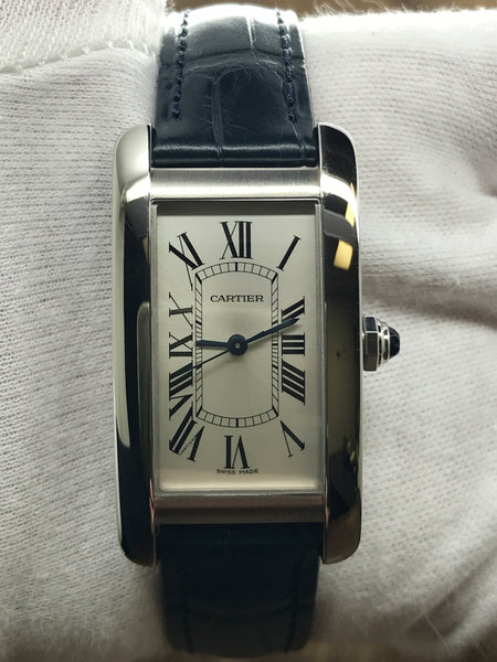 Cartier Tank Americaine WSTA0017 Silver Roman Dial Automatic Women's Watch