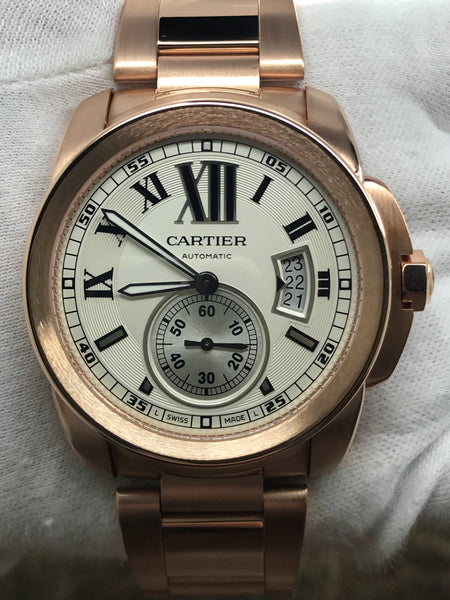 Cartier Calibre de Cartier W7100018 Silver Roman Dial Automatic Men's Watch