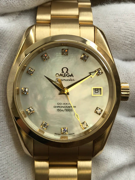 Omega Seamaster Aqua Terra 2104.75.00 White MOP Diamond Dial Automatic Watch