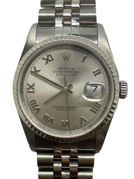 Rolex Datejust 36 16234 Silver Roman Dial Automatic Watch