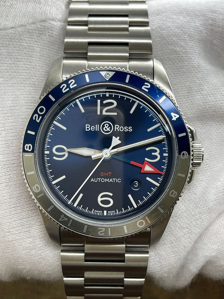 Bell & Ross 'Vintage' GMT BR V2-93 Blue Dial Automatic Men's Watch